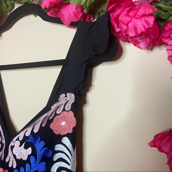 Cleobella Lali Metallic Embroidered Romper Size Small - Picture 5 of 15